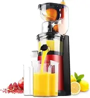Slow Masticating Juicer Extractor Big Mouth Cold Press Juicer Machine with Quiet Motor & Reverse Function for Fruits and Vegetables Juice Fountain BPA Free