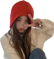Winter Hat Beanie Hat Knit Cuff Beanie Embroidery For Women Soft Winter Hats Skull Cap Beanie Hats Ski Hat Winter Cap