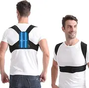 Paskyee Posture Corrector for Women and Men, Adjustable Back Brace for Neck, Shoulder, and Upper Back Pain Relief, Back Straightener for Clavicle Support Black L/XL