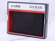 Wallet Guess Men Black Trifold RFID Protection Gift Box MSRP $42