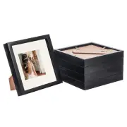 5x 8 x 8 3D Box Frame Photo Picture Deep Display Shadow 4 x 4 Mount Black/Ivory