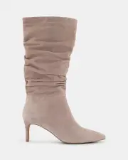 Shelly Shen Jape/Taupe Suede Womens Boots 08