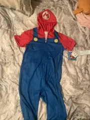 Boys Super Mario Hooded One Piece Pajama Sleeper Suit /Halloween Costume 6/7