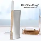 Bamboo Toothbrush High-grade Dyed Round Handle Adult Toothbrush 19cm (white)