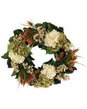 Creative Displays 26in Assorted Hydrangea Fall Wreath with Thistle