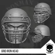 Captain Grid Iron custom head for 4" 6" 7" 12" GI Joe action figures