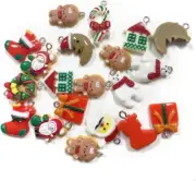 BEZANU Christmas Charms Bulk, 20 PCS Resin Santa Christmas Tree Bell Pendant ...