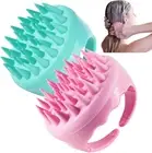 2-Pack Scalp Massager Shampoo Brush Soft Silicone Bristles for Hair Growth Green
