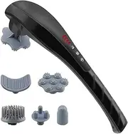 Portable Electric Handheld Back Massager,Percussion Body Deep Tissue Massager-5 Sets of Massage Head Replacement+6 Modes for Neck Shoulders Back Waist Legs and Feet