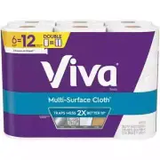 VIVA MULTI PURPOSE CLOTH PAPER TOWEL DOUBLE ROLL 6 CT EACH (1)