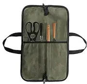 Chefs Knives Bag | Travel Kitchenware Pouch with Compartments,Portable Waxed Canvas Knives Bag, Kitchen Tools Storage Carrying Case for Camping Travel, Army Green, Refer to description, Unisex