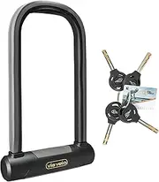 Via Velo Bike U Lock Longer | U Lock 20CrMnTi Steel Anti-Theft 16mm Shackle with Bracket and Sold Secure Gold Approval for Electric Bike and Electric Folding Lock and Electric Scooter