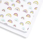 2 Pack Cot & Cot Bed Fitted Sheets 140 x 70cm – Rainbow Design – Light, Breathable & Luxurious Jersey Cotton Made to Last & Designed to Fit Cot & Cot Beds