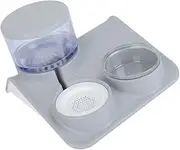 CIYODO 1Pc Pet Automatic Feeder Bowl Grey Pet Water Drinking Bowl for Cats and Dogs Capacity Convenient Dual Use Design for Simultaneous Feeding and Drinking