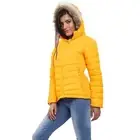 Kruze Ladies Winter Warm Coat Jacket Zip Fur Hooded Womens Outdoor Padded Coat