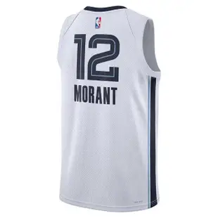 【NIKE 耐吉】背心 男款 運動背心 球衣 莫蘭特灰熊隊 NBA MEM MNK DF SWGMN JSY ASC 22 白 DN2082-100