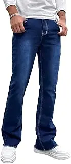 [Wonyier] Men's Straight Leg Boot Cut Jeans Stretch Slim Fit Flared Jeans Light Wash Vintage Skinny Denim Pants