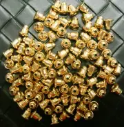100 Earring backs bullet clutches strong basic no tip Yellow gold plated FPE133B
