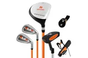 Costway Junior Golf Clubs Set w/Stand Bag Right Hand Orange