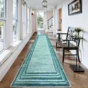 Lahome Abstract Runner Rug,Teal 2.5x12 Hallway Runner Rug Washable Non-Slip L...