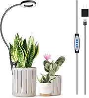 Xuligron - Clip on Grow Light, 6000K for Growing Small Plants, Full Spectrum Grow Lights for Indoor Plants, 2 Installation Options, Halo LED Grow Lamp