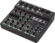 Daseeme o Mixer 6-Channel Mixing Console with 256 Effects 48V Phantom Power for Home Studio DJ Network Live Broadcast Type-C Power Supply BT MP3 USB Input Portable Sound Mixing Con