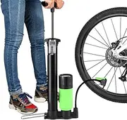 Hand Tire Inflator, Handheld Floor, Pressure Gauge, Manual Pump, Alloy Steel, 160 PSI, Compact Design, Motorcycle Scooter, Portable Pump, Quick Inflation, Easy Grip, 16.55 Inches