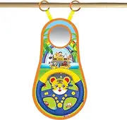 Steering Wheel Toy for Car Seat – Musical Driving Panel, Sound Light Back | Adjustable Learning, Portable Dashboard Baby Vehicle Motion Control Feature