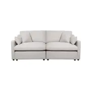 Millie 3-Seater Fabric Modular Sofa - Warm Light Grey