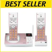 Rose Gold Cordless Phone System – Long Range, Call Blocking, Intercom Combo