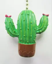 Cactus w/flowers in a Pot Ceiling Fan/Light Pull w/chain