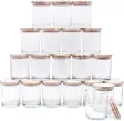 (20 Pcs 6 OZ Thick Glass Jars with Bamboo Lids, Clear Empty Jars for Making C...