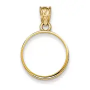 14k Yellow Gold 4 Prong 1/4 Oz Australian Lunar Serie II Coin Bezel 22.6mm