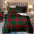 Checked Duvet Quilt Cover Set Single Double Queen King Size Bedding Doona Covers
