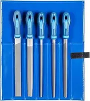 PFERD Workshop File Set in PVC Roll Bag, 5 Files, Cross Cut H1, 250 mm, 11800541 - Suitable for Coarse Cutting and Roughing