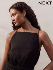 Black Modal Blend Square Neck Top (AW9300) | $47