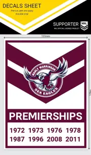 NRL Premiership History Decal - Manly Sea Eagles - Premier Stickers