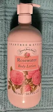 Crabtree & Evelyn ROSEWATER BODY LOTION 16.9 oz NEW with PUMP