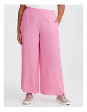 [Taking Shape] Linen Bamboo Wide Leg Pant Sorbet Pink