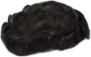 Herren Perücken Men Toupee Australia-Double Layers Lace with PU Base Wig 7×9" Breathable Male Hair Prosthesis 130% Density Natural Human Hair Systems Units Perücke Herren