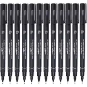 Uni-Ball 200 Pin Fineliner Pen Thin Black (0.8mm) [Box 12]