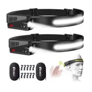 2 Rechargeable Headlamps 1200 Lumens Maxin Strobe Mode Up To 12 Hours Runtime