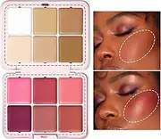 Long-Lasting Face Makeup | Contour Highlight Palette | Waterproof Makeup Palette | Cream Blush Palette | Versatile Makeup Kit | Face Contouring Palette | High-Pigment Blush Colors for Face Makeup