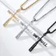 Jpqueen 揮棒十字架歐美中性鈦鋼長項鍊(3色可選)