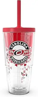 Tervis NHL Carolina Hurricanes - Shatter Made in USA Double Walled Insulated Tumbler Travel Cup Keeps Drinks Cold & Hot, 24oz with Straw Lid, Classic