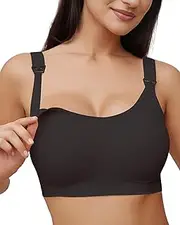 [As Fairy] Nursing Bras for Breastfeeding,Natural Shape Maternity Bra,Seamless Jelly Strip Support Comfort Pregnancy Bra
