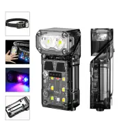 Bikight SR06 Smart Sensor 700LM Bright Headlamp Multi-purpose 180° Rotatable LED EDC Clip Flashlight, Red Blue Light, Ma