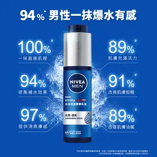 【NIVEA 妮維雅】男士水活保濕精華水/乳液/凝露/潔面乳(化妝水/海洋巨藻萃取/2倍玻尿酸)