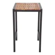 Bolero Square Steel and Acacia Bar Table 600mm - Cafe Bar Stools (DS155) - DS155