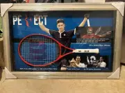 ROGER FEDERER HAND SIGNED FRAMED TENNIS RACQUET